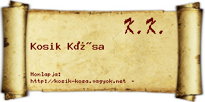 Kosik Kósa névjegykártya